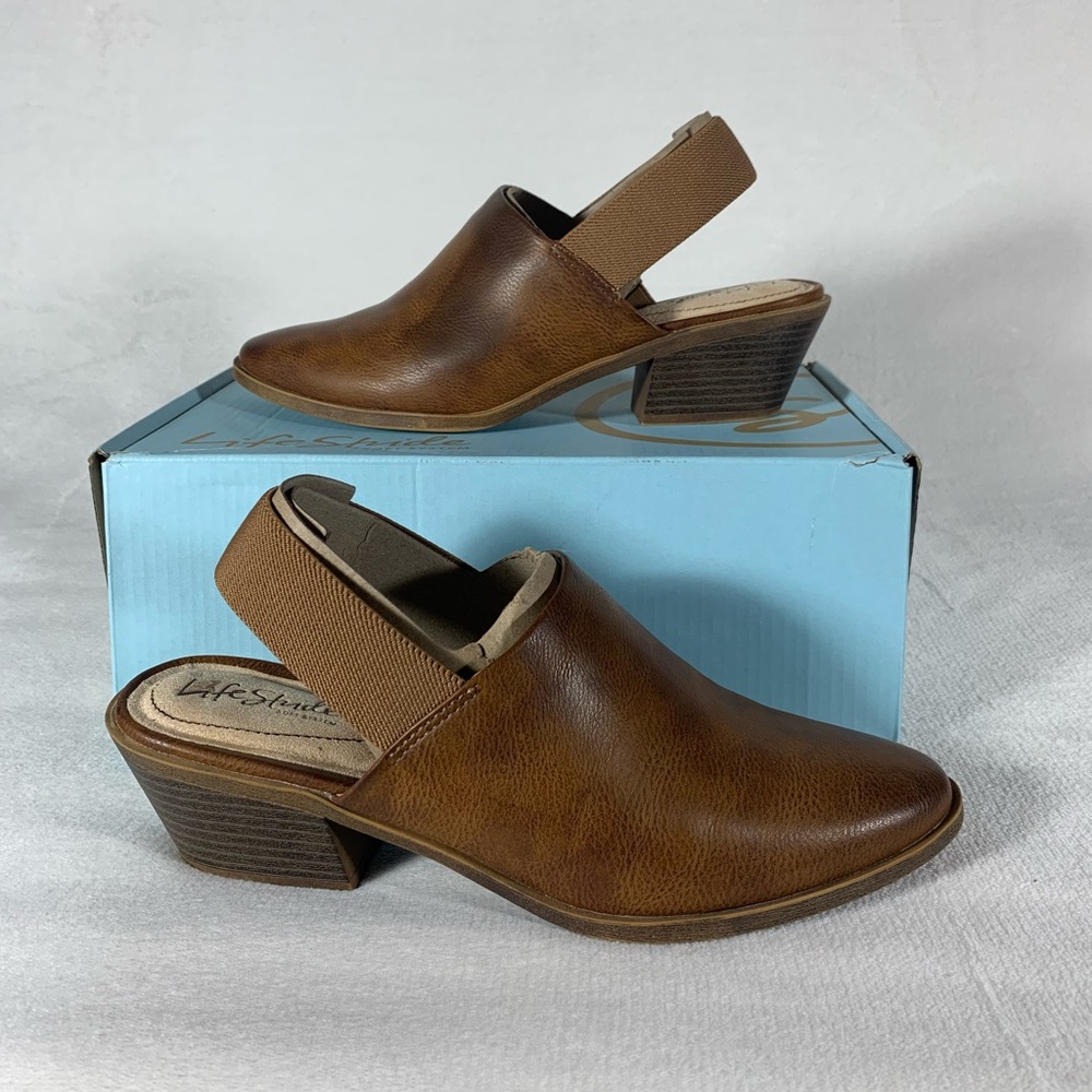 Lifestride Women’s Pasadena Block Heel Mule Brown Size 8.5M